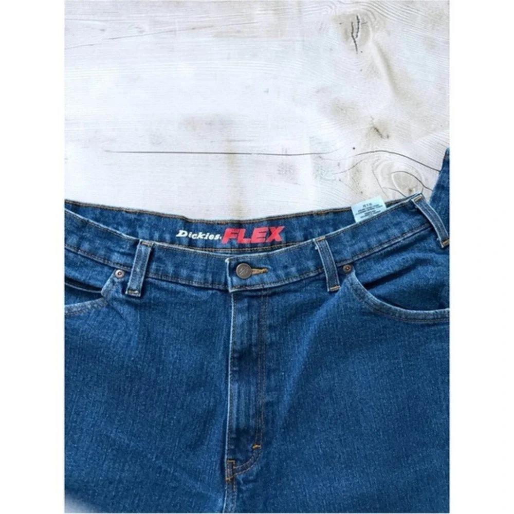 Dickies Mens Jeans Size Relaxed Fit 36x34 Medium Wash Blue Denim Pockets